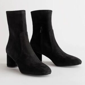 & Other Stories suede almond toe sock booties